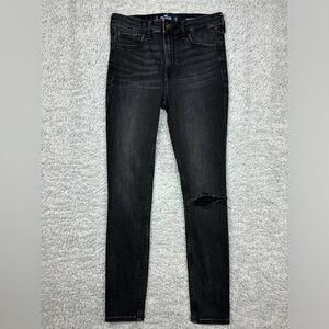 Hollister Jeans Womens 1 Skinny Stretch Distressed Hole Denim Classic Concert
